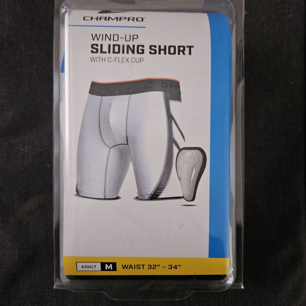 Champro Men's White Sliding Shorts with C-Flex Cup